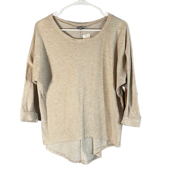Charlotte Russe Beige Long Sleeve Hi-Lo Pullover Knit Blouse Women Sz S - Picture 6 of 8